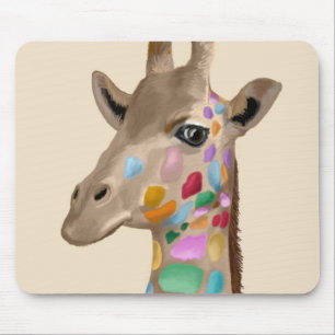 MultiColored Giraffe Muismat