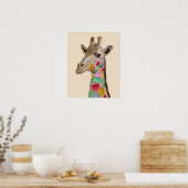 MultiColored Giraffe Poster (Keuken)