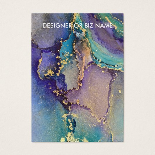Multicolored Gold Liquid Art-beeldscherm Visitekaartje (Voorkant)