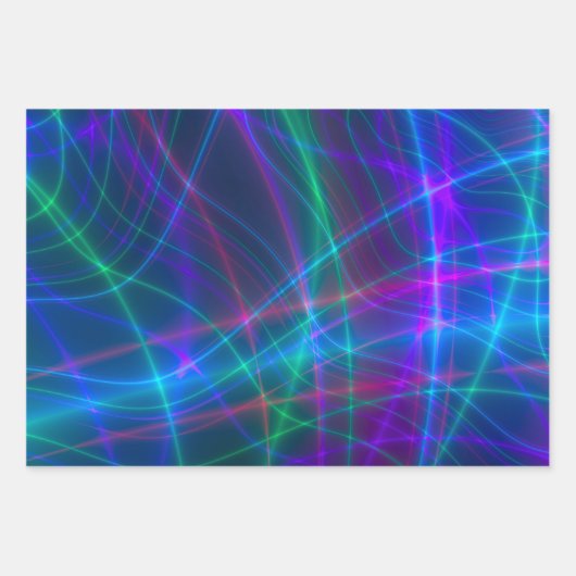 Multicolored-golvende stralen inpakpapier vel (Voorkant)