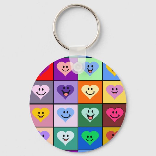 Multicolored Hearts Sleutelhanger (Voorkant)