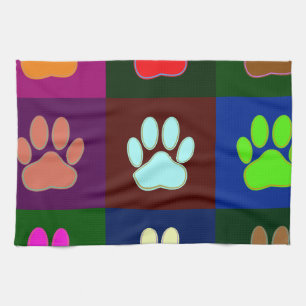 Multicolored het Patroon van de Druk van de Dog Theedoek