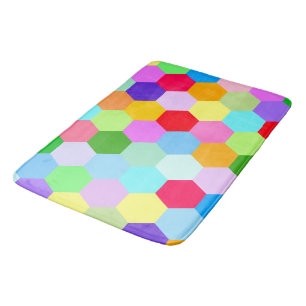 Multicolored Hexagon Pattern Badmat