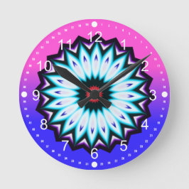 Multicolored Kaleidoscoop met Roze en Blauwe Gradi Ronde Klok