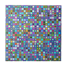 Multicolored "Kindergarten" Retro Tiles Pattern