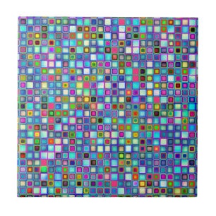 Multicolored "Kindergarten" Retro Tiles Pattern Tegeltje