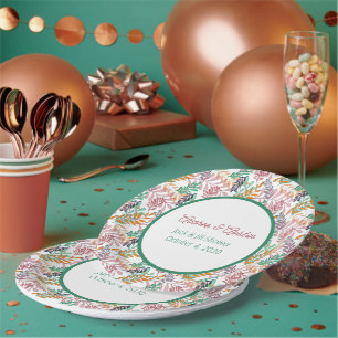 Multicolored Leaves Jack en Jill Shower Papieren Bordje