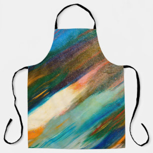 Multicolored long diagonaal waterverf slagen op t schort