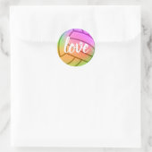 Multicolored Love Volleyball Ronde Sticker (Tas)