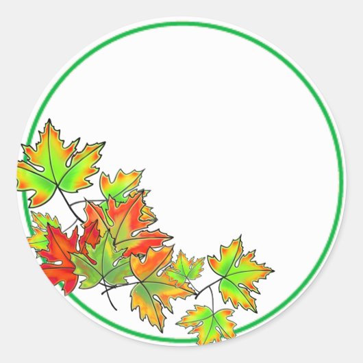 Multicolored Maple Leaves Ronde Sticker (Voorkant)