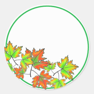 Multicolored Maple Leaves Ronde Sticker