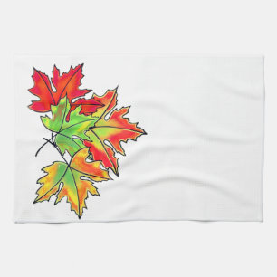 Multicolored Maple Leaves Theedoek