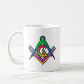 Multicolored Masonic Square & Compass Koffiemok (Links)