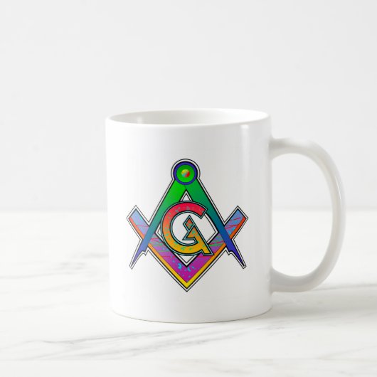 Multicolored Masonic Square & Compass Koffiemok (Rechts)