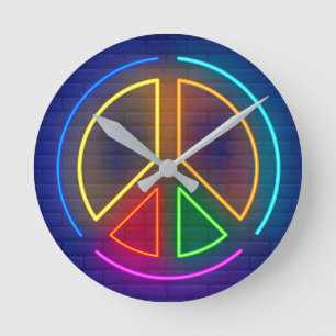 Multicolored neonvrede ronde klok