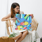 Multicolored paraplu's, geplateerd canvas afdruk