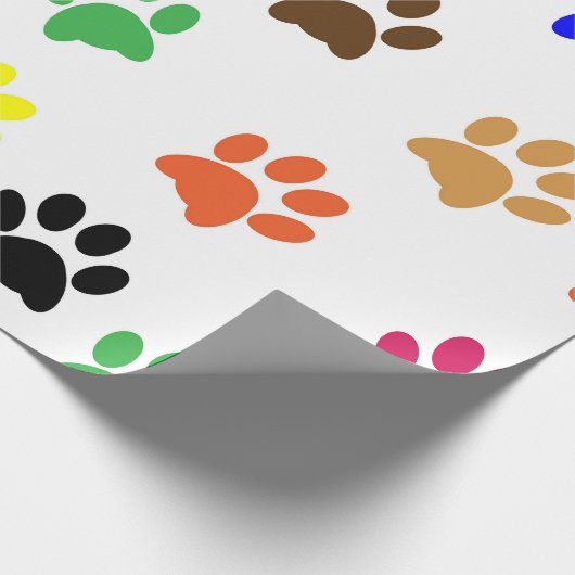 MultiColored Paw Prints Cadeaupapier (Hoek)