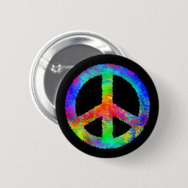 Multicolored Peace Sign Ronde Button 5,7 Cm