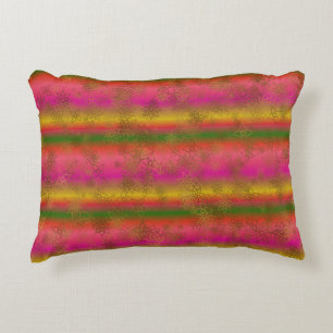 Multicolored Pillow Stripes en Faux Gold Stars Accent Kussen