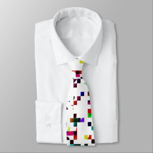 Multicolored Pixels Teen Boy Stropdas