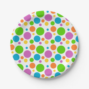 Multicolored Polka Dot Pattern Papieren Bordje