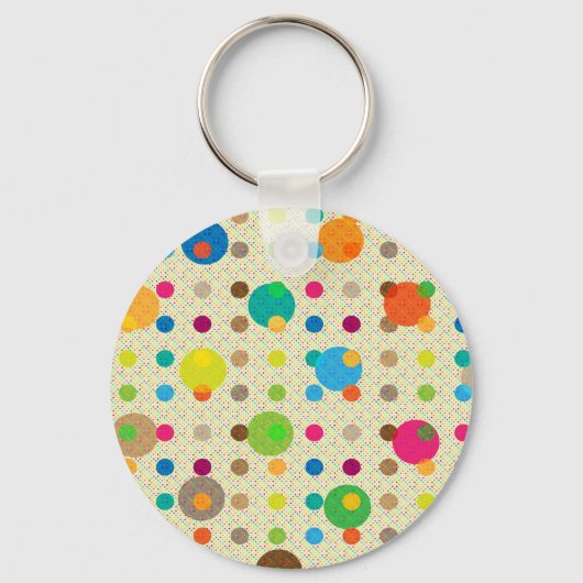 Multicolored Polka Dots Sleutelhanger (Voorkant)