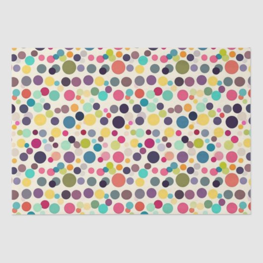 Multicolored Polka Dots Tissuepapier (Voorkant)