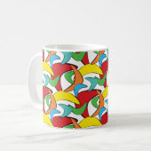 Multicolored Retro Boomerang Pattern Koffiemok (Voorkant links)