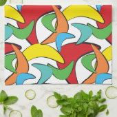 Multicolored Retro Boomerang Pattern Theedoek (Gevouwen)