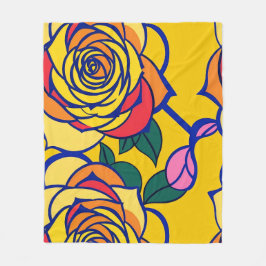 Multicolored Roses In A Pop Art Style Fleece Deken