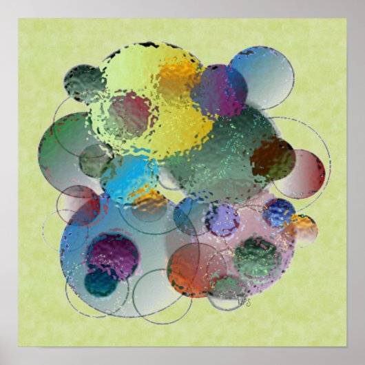 Multicolored Round Shapes-cirkels Poster (Voorkant)