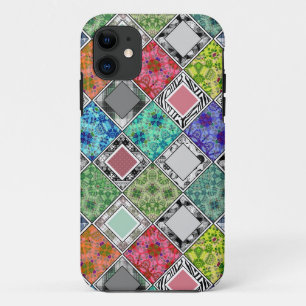 Multicolored , rustige , patchwork , patches iPhone 11 hoesje