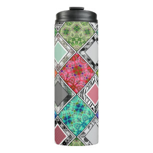 Multicolored , rustige , patchwork , patches thermosbeker