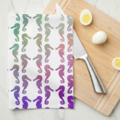 Multicolored Seahorse Pattern Theedoek (Quarter Fold)