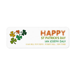 Multicolored Shamrock, St Patrick's Day Etiket