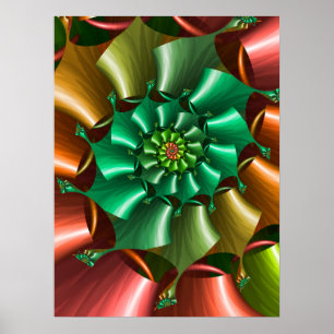 Multicolored spiraal Patroon Poster