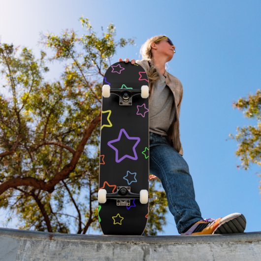 Multicolored Starry Night Skateboard (Buiten 1)