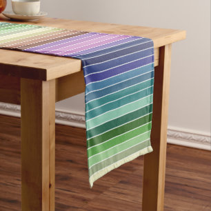 Multicolored Striped Pattern Korte Tafelloper