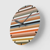 Multicolored Striped Pattern Ronde Klok (Hoek)