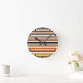 Multicolored Striped Pattern Ronde Klok (Huis)