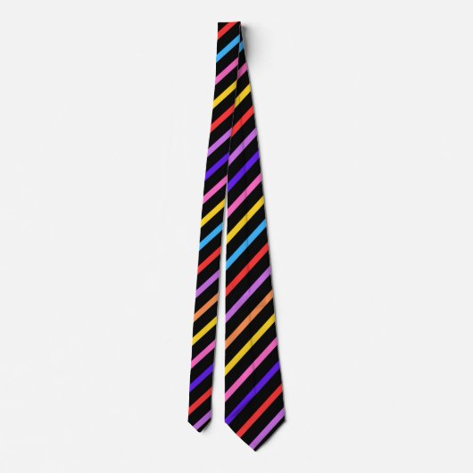 Multicolored Striped Pattern Stropdas (Achterkant)