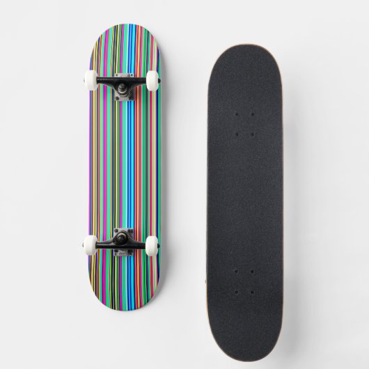 Multicolored Striped Skateboard Deck (Voorkant)