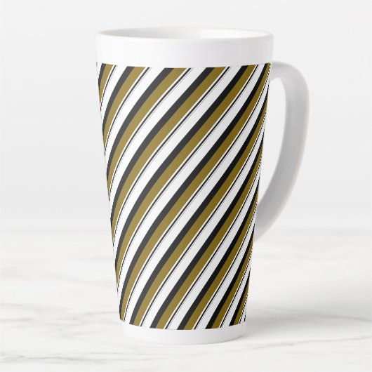 Multicolored Stripes Latte Mok (Rechterhoek)