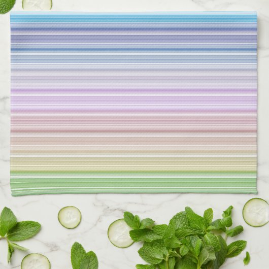 Multicolored Stripes Theedoek (Gevouwen)