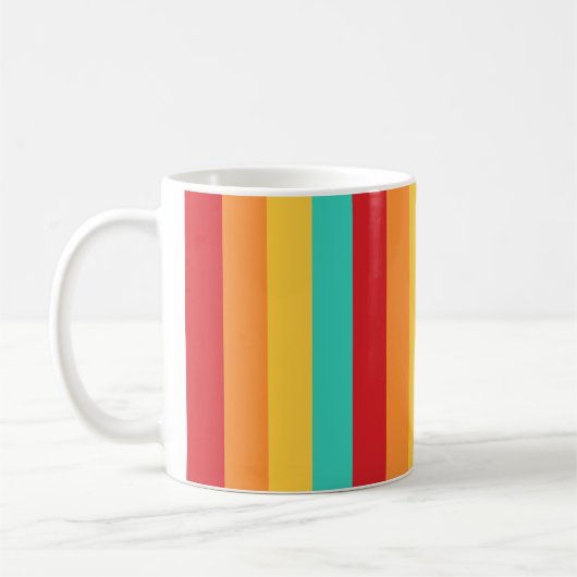 Multicolored verticale strepen koffiemok (Links)