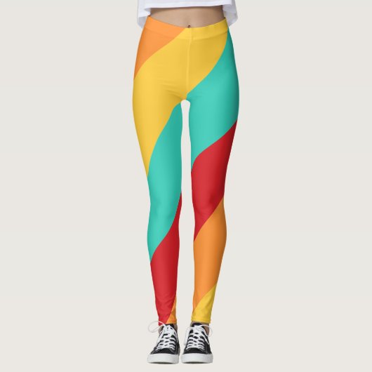 Multicolored verticale strepen leggings (Voorkant)