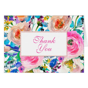 Multicolored Waterverf Flowers - Dank u