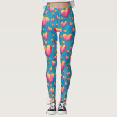 Multicolored Waterverf Harten Leggings (Voorkant)