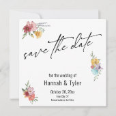 Multicolored Waterverf Meadow Wildflower Boho Save The Date (Voorkant)