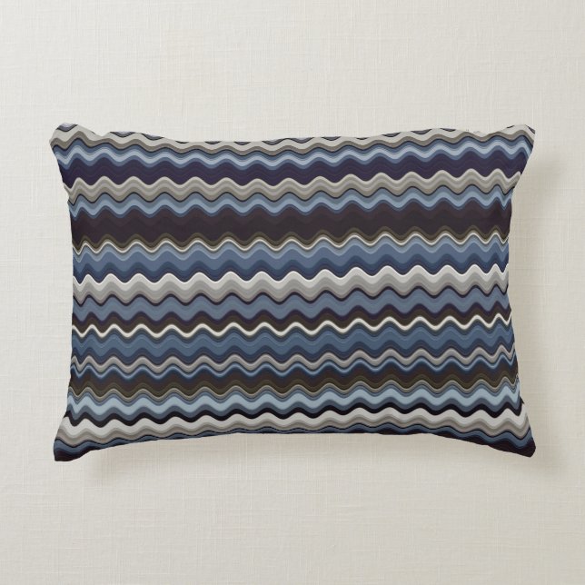Multicolored Wavy Pattern Accent Kussen (Voorkant)